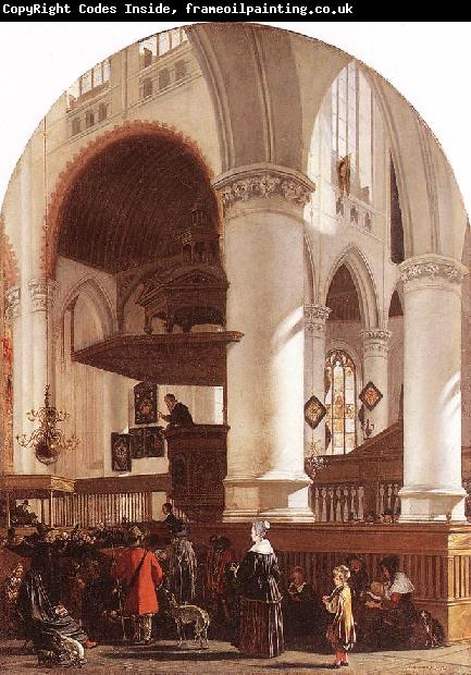 WITTE, Emanuel de Interior of the Oude Kerk at Delft during a Sermon